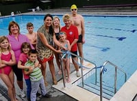 Olympian in the swim at open-air pool