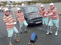 It’s ‘Benidorm or Bust’ as ‘Faldo’s Flyers’ tee-off on driving challenge