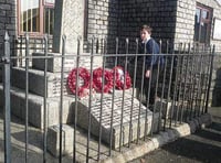 Upton Cross Primary School attend short ceremony at the village war memorial on Armistice Day