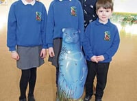 Lifton pupils welcome Mr Bilberry the otter ahead of moor display