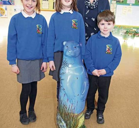 Lifton pupils welcome Mr Bilberry the otter ahead of moor display