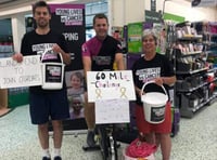 Fundraisers cycle 90 miles in store to raise funds for CLIC Sargent