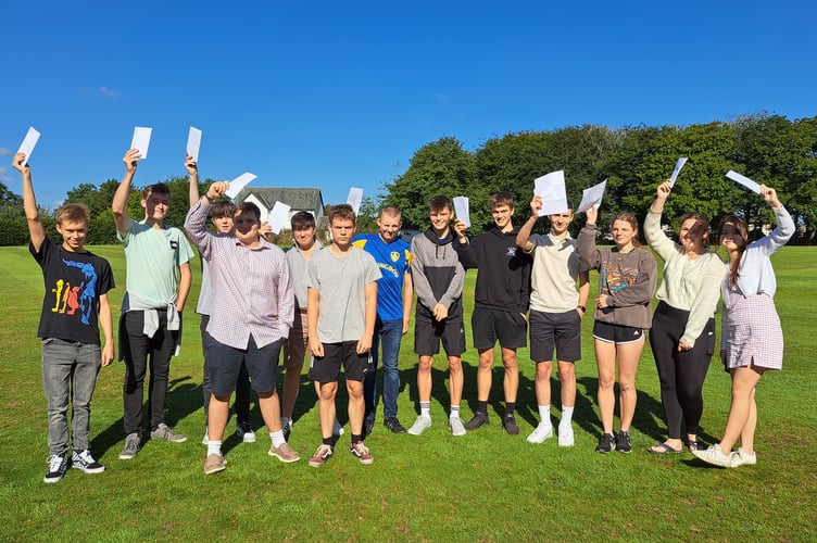 Shebbear College pupils celebrate GCSE results.jpg