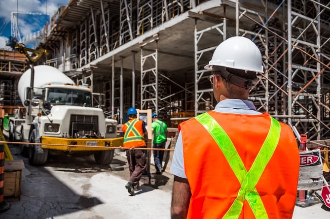 Construction worker stock image