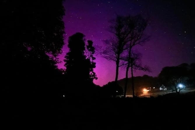 Northern Lights captured over Rosecraddoc Manor, Liskeard