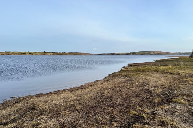 Stithians reservoir pictured in January - it currently stands at 60 per cent capacity.