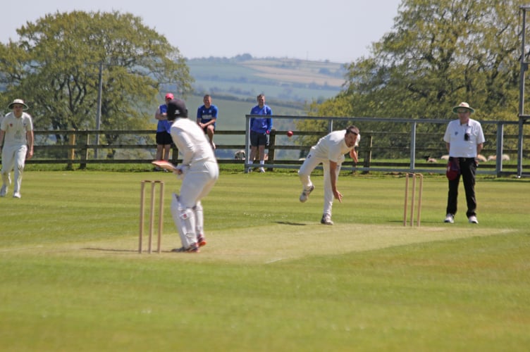 Sam Hockin bowling for Werrington.