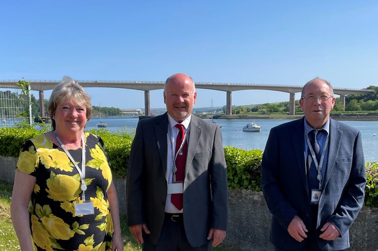 Photo Left to Right:  Councillor Claire Hodson - Deputy Leader of Torridge District Council, Councillor Doug Bushby -  Chair of Torridge District Council, Councillor Ken James - Leader of Torridge District Council.