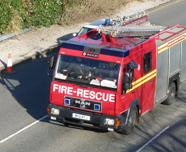 Fire and rescue service battle agricultural fire in Duloe