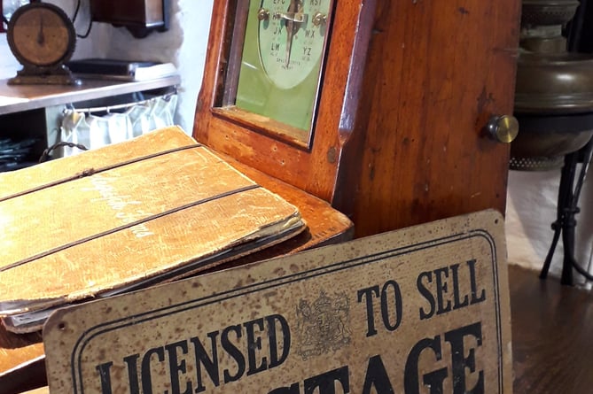 Vintage postal sign and telegraph machine at Tintagel Old Post Office. (Picture: National Trust Images/Rhodri Davies)