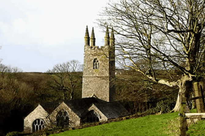 St. Swithins in winter, the Parish Church of Launcells - North Cornwal  l- England