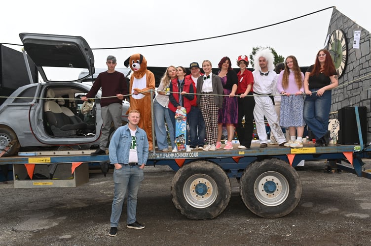 Members of the Wadebridge Boat Yard with Back to the Future