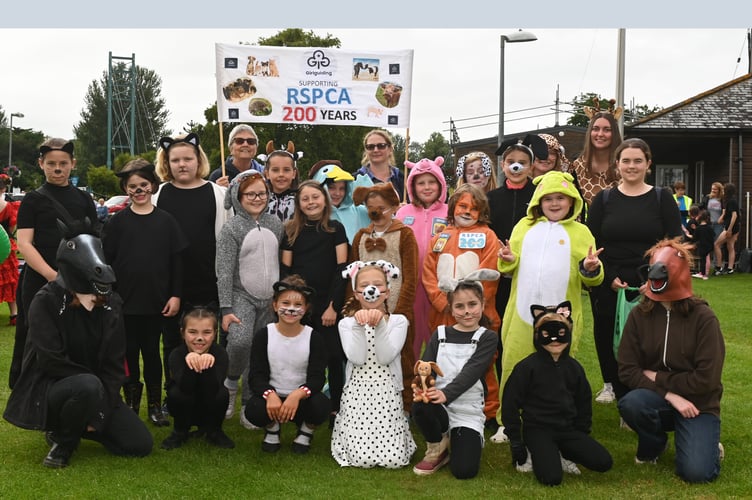 Members of the Wadebridge Girl Guides Supporting 200 Years of the RSPCA