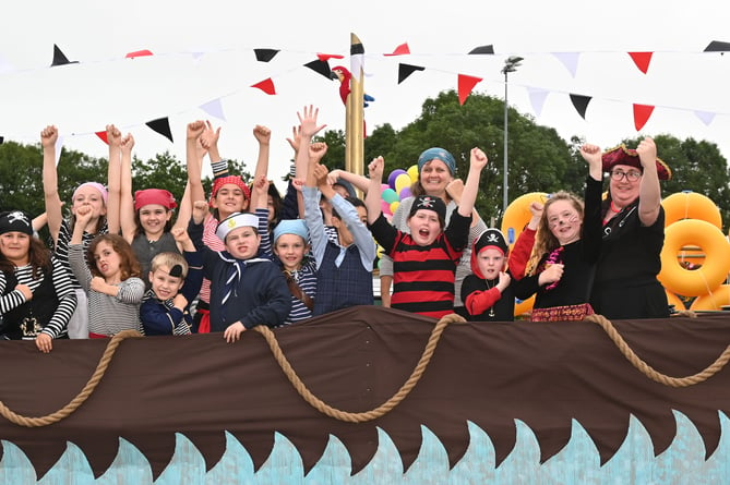 The St Mabyn CP School with "Pirates of the Curry Bean"