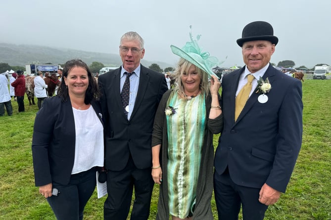 The Show Secretary Alison Heywood, chairman Mark Wooldridge, Mrs Mandi Heard and Show President Philip Heard.  AQ 9613
