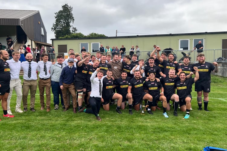 Launceston's three teams on duty at Okehampton were all smiles after taking the inaugural Borders and Castles Cup. Picture: Launceston Rugby Club