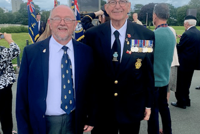 Charlie Rogers, veteran of the Merchant Navy laid a wreath as part of Merchant Navy Day