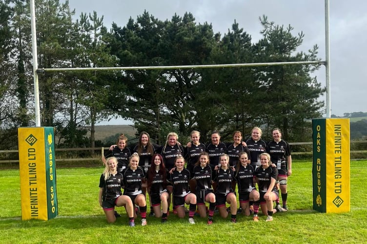 Launceston's players were all smiles after their commanding victory at Plymstock Albion Oaks on Sunday. Picture: Dan Pearce