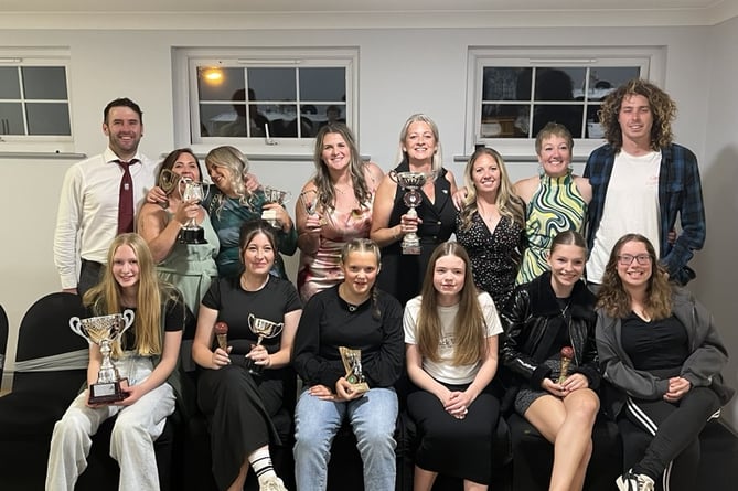 Werrington's ladies team were all smiles after their incredible debut season. They are pictured alongside director of cricket Adam Hodgson (top left) and one of the coaches, Lee Houghton (top right). 
Back row: Adam Hodgson, Emma Horrell, Molly Curtis, Zoe Jenkin, Sharron Ruby, Hayley Kirby, Steph Smeeth and Lee Houghton.
Front row: Ella Conway, Grace Kirby, Tilly Paynter, Freya Bailey, Lilly Sharland and Abi Westlake. Picture: Werrington CC/Liz Hodgson