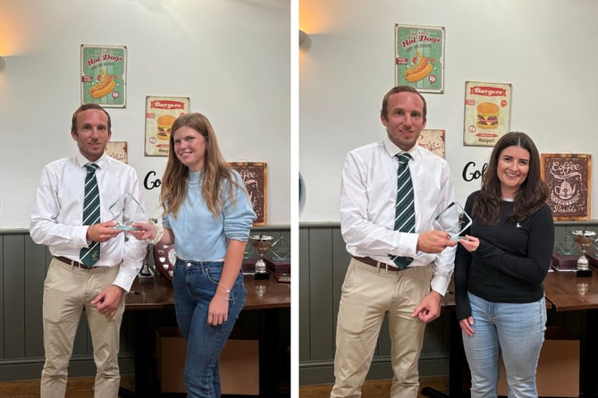 Hannah Steadman (left) was the best batter with Jodie Gardener (right) taking the prize for her bowling efforts. Pictures: Holsworthy CC