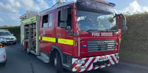 Fire crews rescue casualty after car overturns near Holsworthy