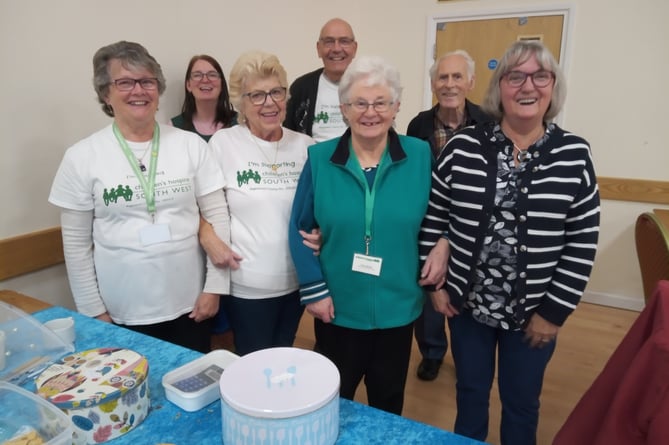 Members of the (Bude) Wyvern Friendship Group; first row, left to right Eileen, Jenny, Di and Joy and second row, left to right, Alison, Allan and Den