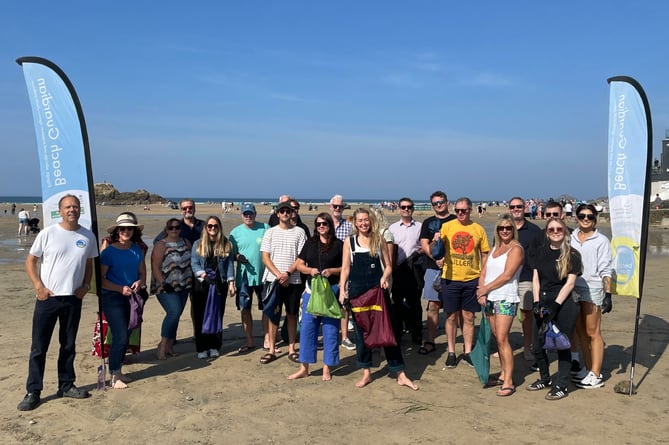 A beach clean was held by Treveth team members at Perranporth beach in September