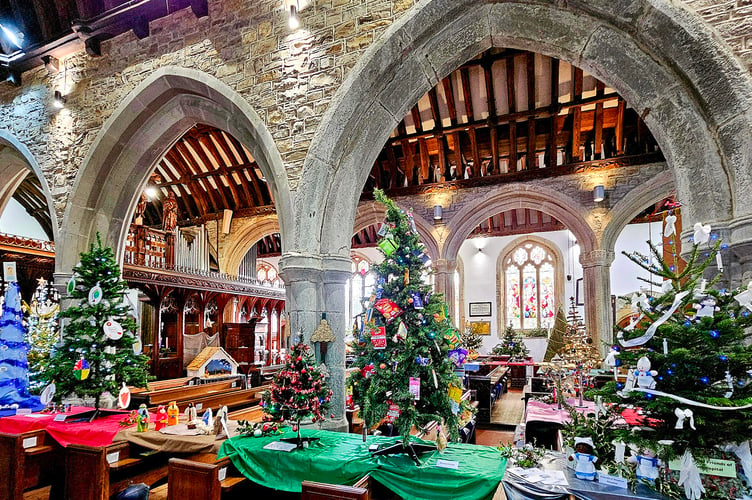 The beautiful Christmas Tree Festival in St Andrew's Church, Stratton