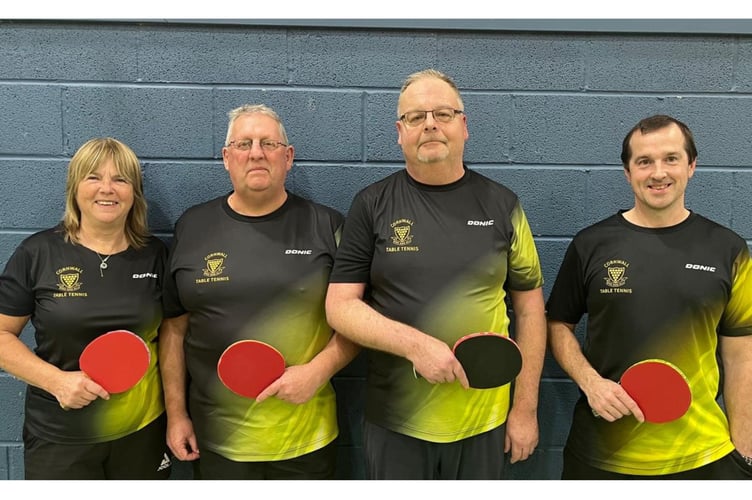 Cornwall Vets Table Tennis team.