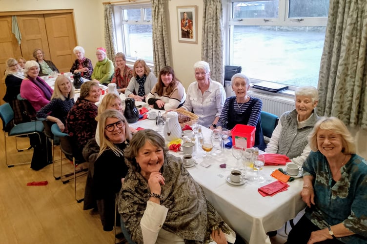 Members of the St Giles Women's Guild enjoying their New Year lunch at Holsworthy Golf Club