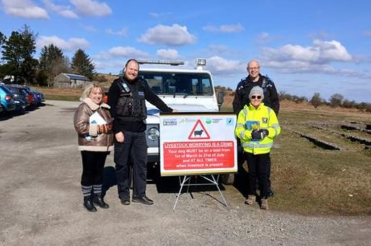 Local police and members of the St Cleer & District Commoners Association engaged with walkers at Minions to highlight the importance of controlling dogs in these areas