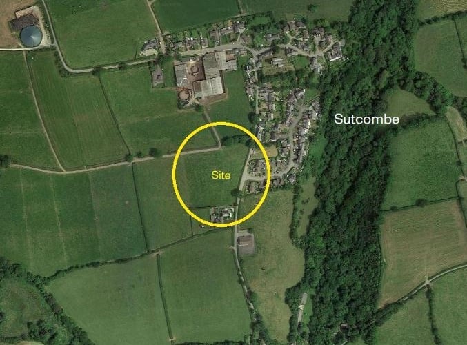 The land at Sutcombe proposed for ten homes: Image courtesy: Google Earth The land at Sutcombe proposed for ten homes: (Picture: Google Earth)